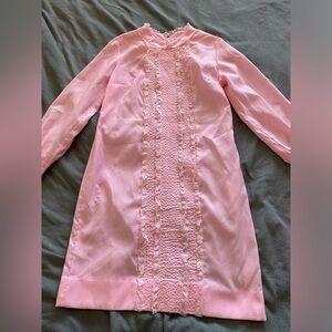 Vintage 60s  Pink Tuxedo Lace Dress